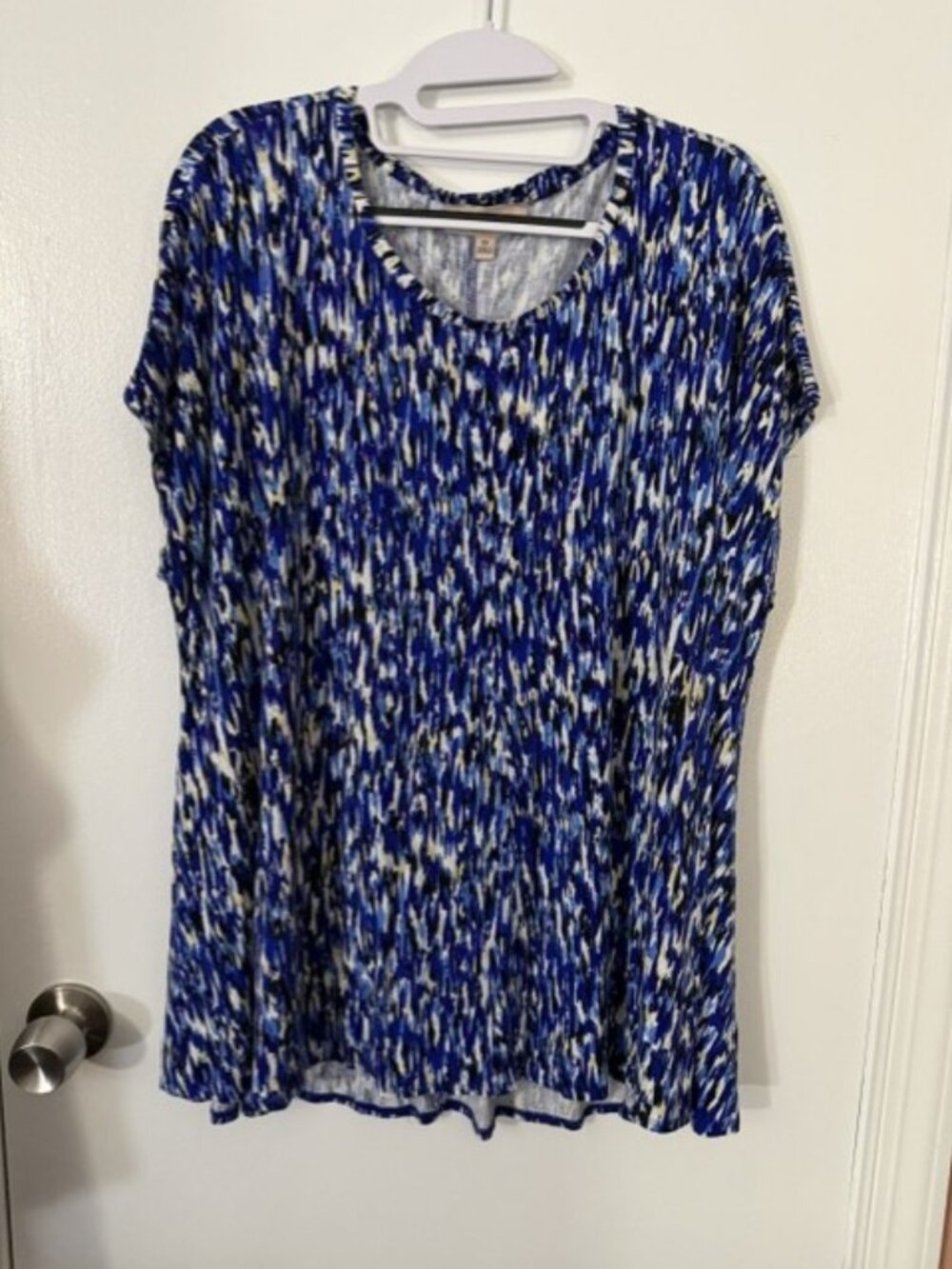 Philosophy Woman Abstract Knit Short Sleeve Top – Size 2X